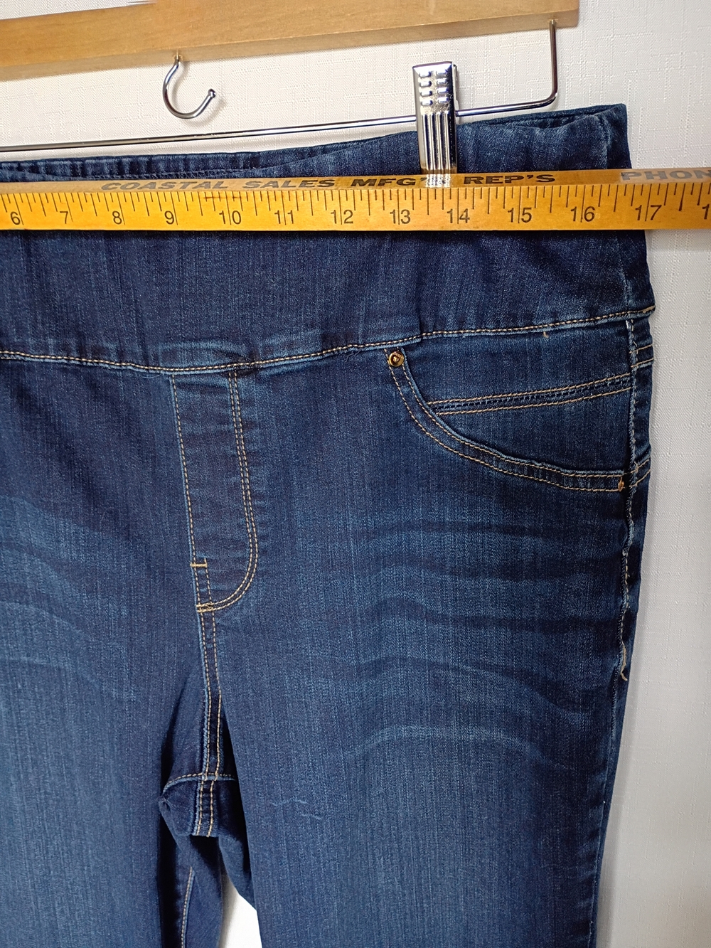 Women's Seven 7 Tummy Toner Cuff High Rise-Slim Straight Jeans Size 14 - Picture 7 of 12